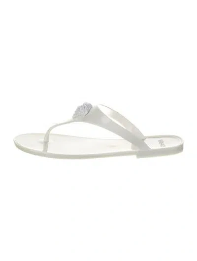 Pre-owned Versace Rubber Flip Flops In White