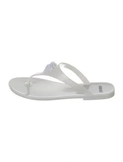 Pre-owned Versace Rubber Flip Flops In White