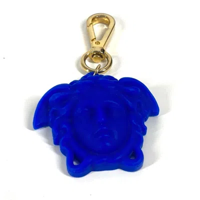 Pre-owned Versace Rubber Keyring () In Blue