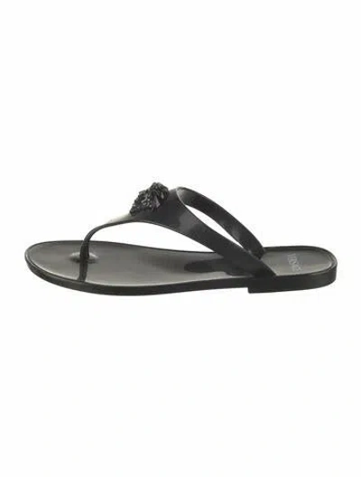 Pre-owned Versace Rubber Sandals In Black