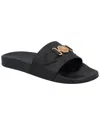 Versace Medusa Leather Slides In Black