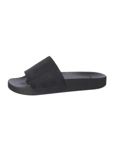 Pre-owned Versace Rubber Slides In Black