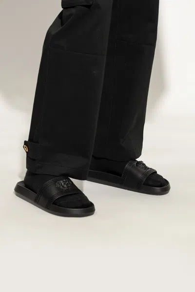 Versace Rubber Slides In Black