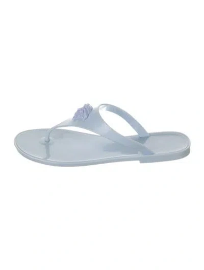 Pre-owned Versace Rubber Slides In Blue