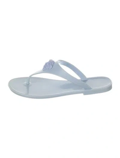 Pre-owned Versace Rubber Slides In Blue