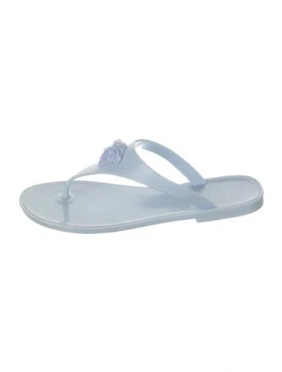 Pre-owned Versace Rubber Slides In Blue