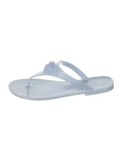 Pre-owned Versace Rubber Slides In Blue