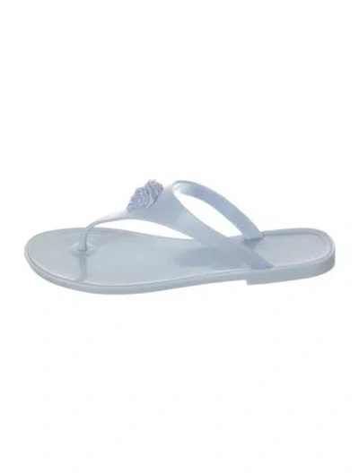 Pre-owned Versace Rubber Slides In Blue