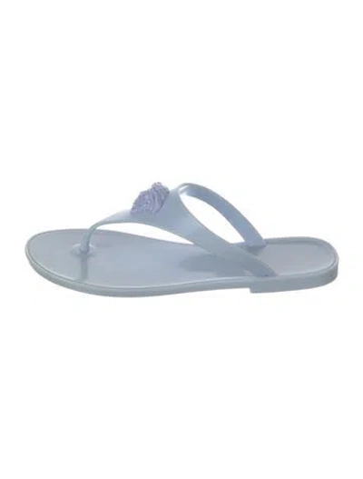 Pre-owned Versace Rubber Slides In Blue