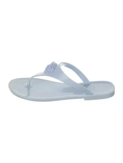 Pre-owned Versace Rubber Slides In Blue