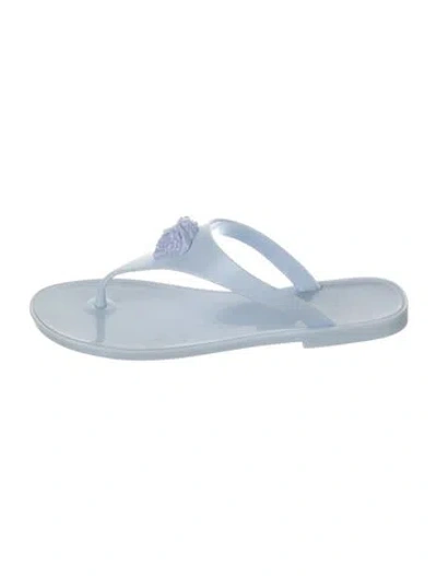 Pre-owned Versace Rubber Slides In Blue