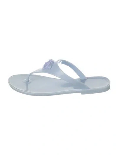 Pre-owned Versace Rubber Slides In Blue
