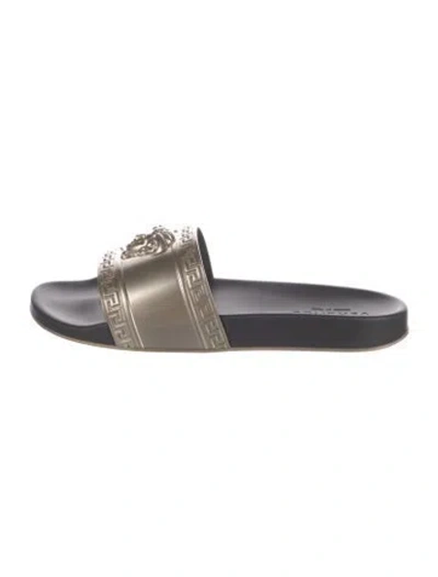 Pre-owned Versace Rubber Slides In Neutral