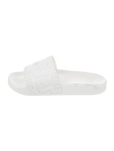 Pre-owned Versace Rubber Slides In White