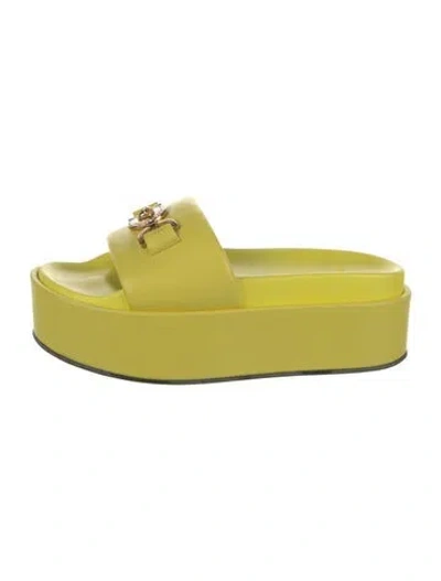 Pre-owned Versace Rubber Slides In Yellow