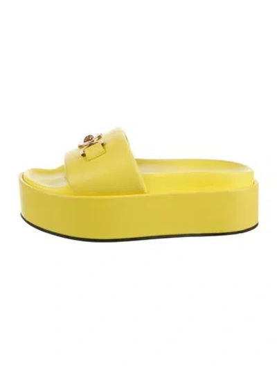 Pre-owned Versace Rubber Slides In Yellow
