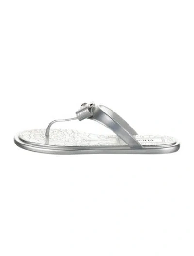 Pre-owned Versace Rubber T-strap Sandals