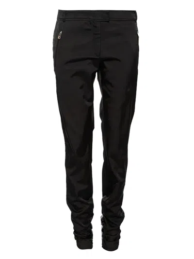 Pre-owned Versace Ruched-hem Trousers In Black
