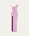 Versace Medusa '95 Draped Maxi Gown In Dusty Lavender