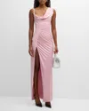 VERSACE RUCHED JERSEY GOWN