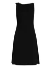 Versace Draped One Shoulder Knee Length Dress In Black