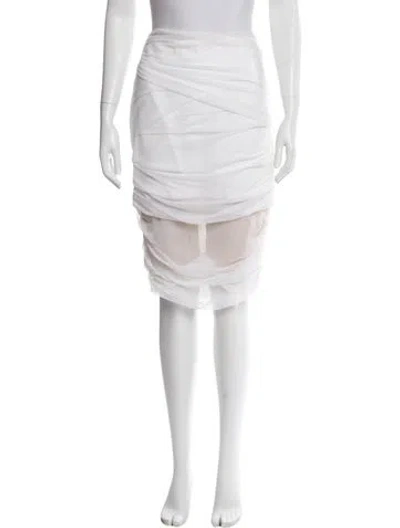 Pre-owned Versace Ruffle Embellishment Knee-length Skirt W/ Tags In Neutral