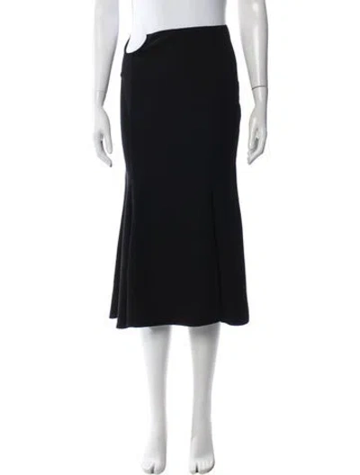 Pre-owned Versace Ruffle Embellishment Midi Length Skirt In Black