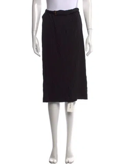 Pre-owned Versace Ruffle Embellishment Midi Length Skirt In Black