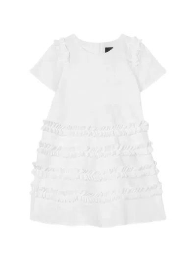 Versace Ruffled Jacquard Dress In White