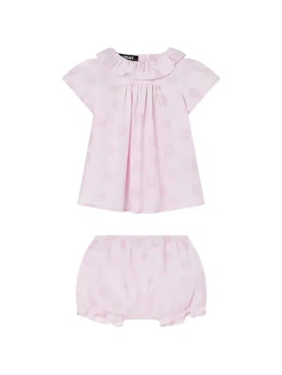Versace Ruffled Medallion Babywear (set Of Three) In Pink