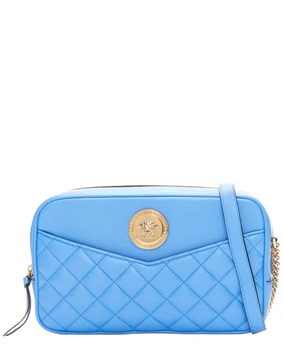 Versace Runway Quilted Gold Medusa Chain Crossbody Bag Medium In Animal Print