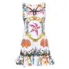 Versace Runway Tresor De La Mer Starfish Corset Flounce Dress In White