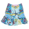 Versace Runway Tresor De La Mer Starfish Flounce Skirt In Blue