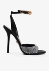 Versace Embellished Safety Pin Sandals 110 In Black