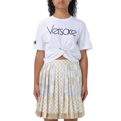 Versace Safety Pin 1978 Logo T-shirt In White