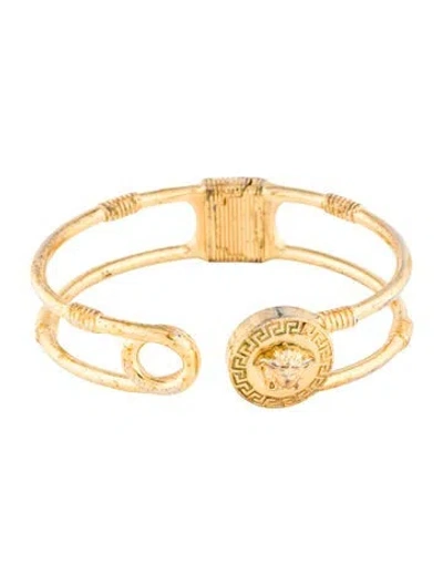 Pre-owned Versace Safety Pin Bracelet, 6.25" In Multicolor