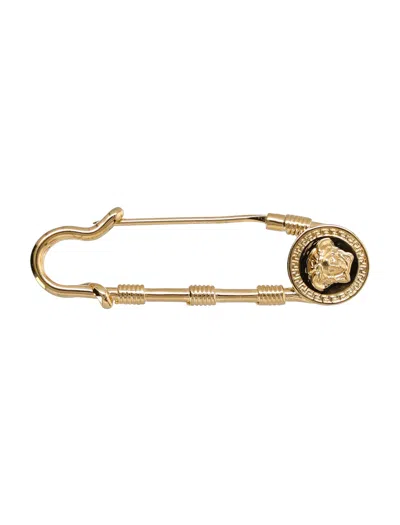 Versace Safety Pin Brooch In  Gold