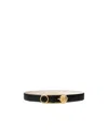 Versace Safety Pin-buckle Leather Belt In Black