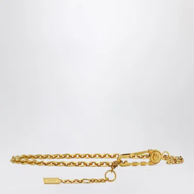 Versace Safety Pin Chain Belt In Burgundy