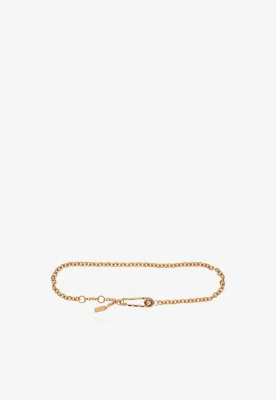 Versace Safety Pin Chain-link Belt In Gold