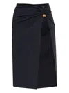 Versace Rolled High-rise Midi Skirt In Black