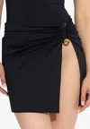 Versace Safety Pin Cover-up Mini Skirt In Black