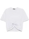 Versace Cropped T-shirt With Twist Detail And Safety Pin Logo