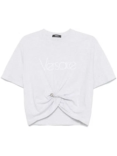 VERSACE VERSACE SAFETY PIN CROPPED T-SHIRT