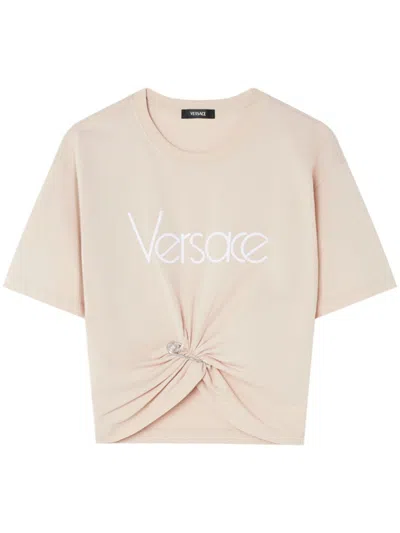 VERSACE VERSACE SAFETY PIN CROPPED T-SHIRT