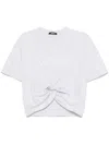 Versace Cropped T-shirt With Twist Detail And Safety Pin Logo