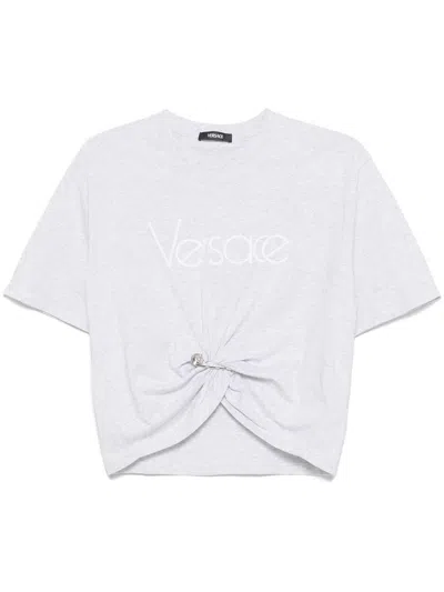 VERSACE VERSACE SAFETY PIN CROPPED T-SHIRT
