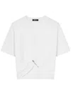 Versace Logo And Safety Pin Cotton T-shirt In White