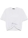 Versace Cropped T-shirt With Twist Detail And Safety Pin Logo