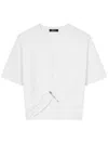 Versace Logo And Safety Pin Cotton T-shirt In White